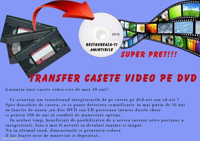 Transfer casete video pe dvd