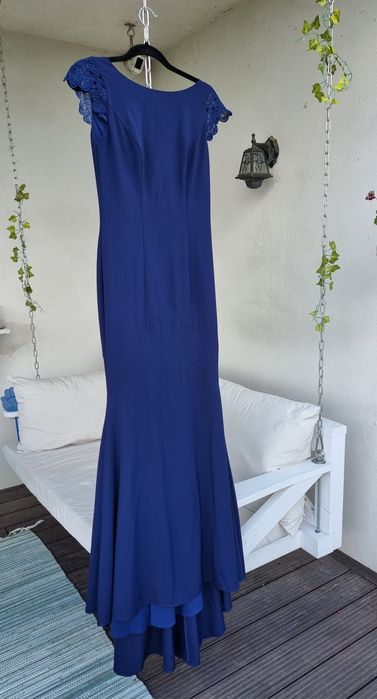Rochie de ocazie speciala, albastru navy, marime 34 eu