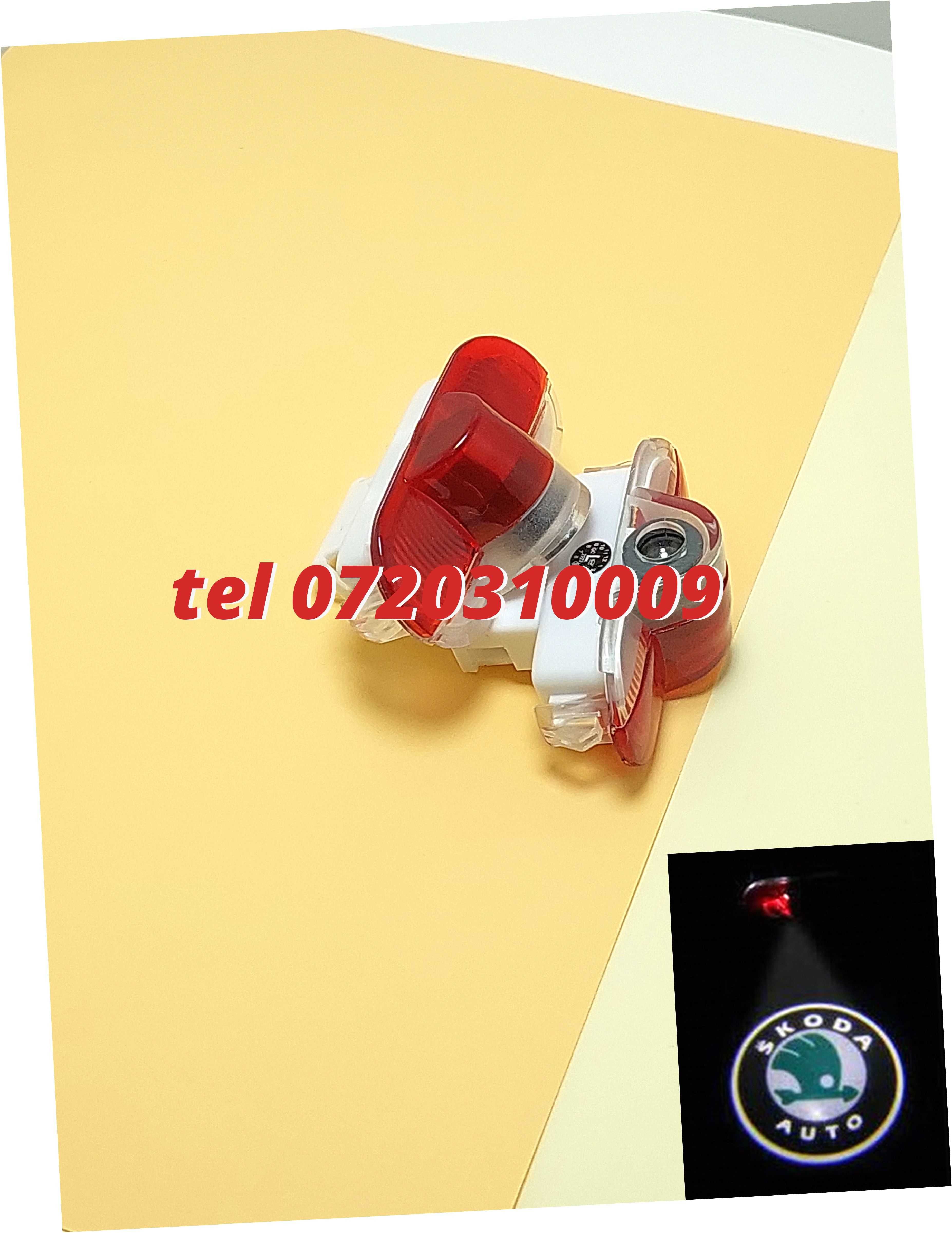 Set 2 Proiectoare Cu Logo Dedicate Skoda Octavia