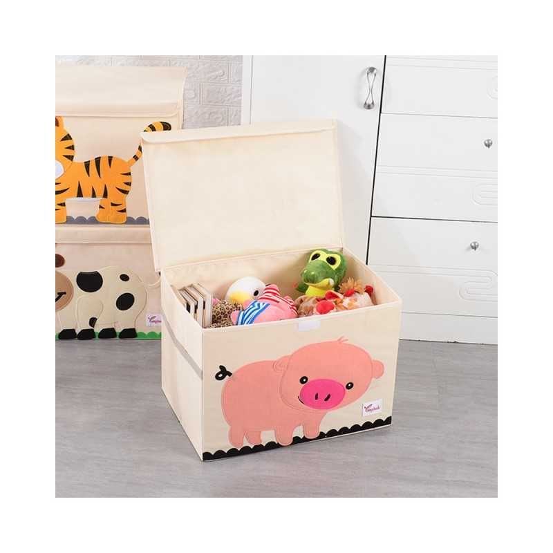Сгъваема кутия за съхранение на играчки в правоъгълна форма с капак