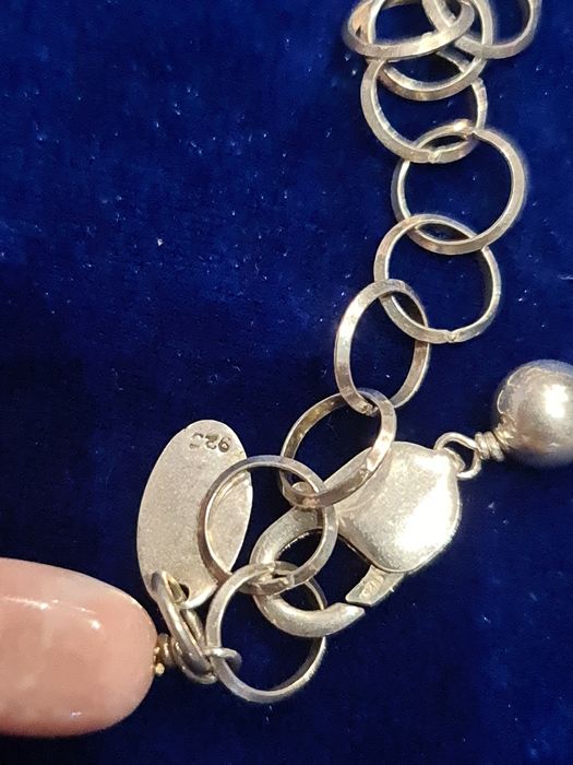 N Superb lant colier argint masiv 925,Frida,pietre rodocrozit,deosebit