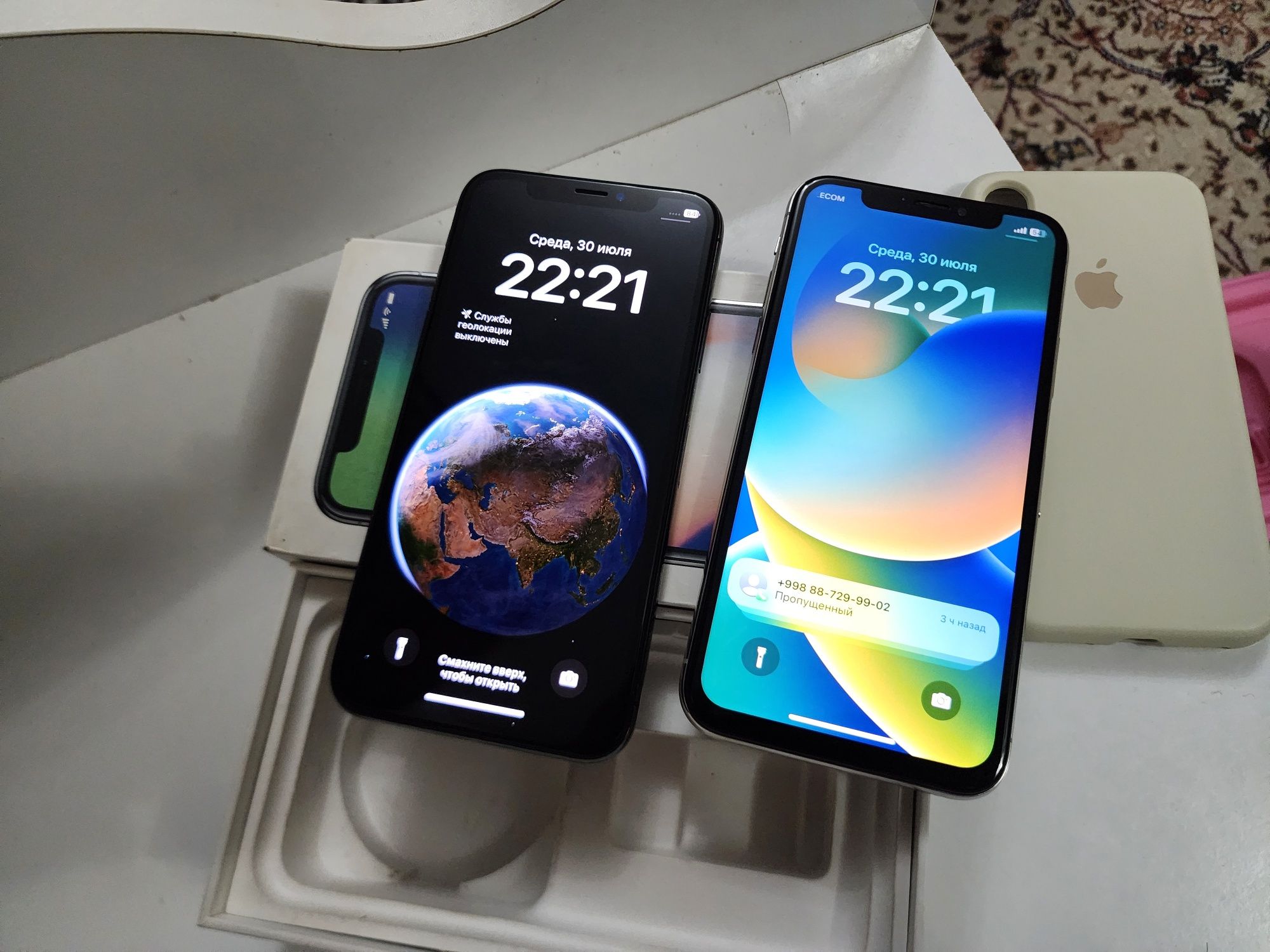 Iphone X LL/A White 64GB Bat 100% Karobka Dk Srochna Face boshqa Xamma