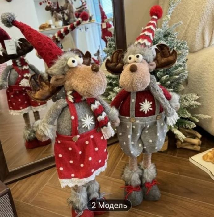 Новогодние гномы, дед мороз, олень, снеговик