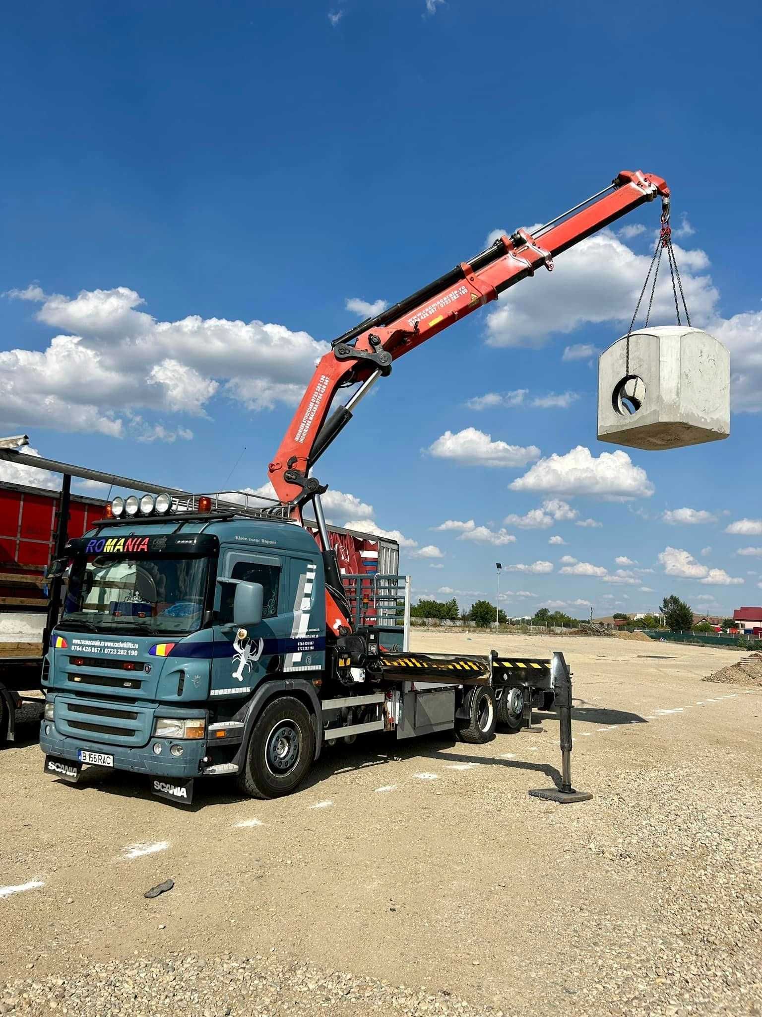Inchiriere Camion cu Macara - Automacara - Transport Container Utilaje