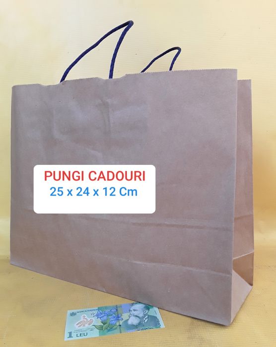 Set 20 Pungi premium din hartie pentru cadouri 25 x 14 x 12 Cm  50 Lei