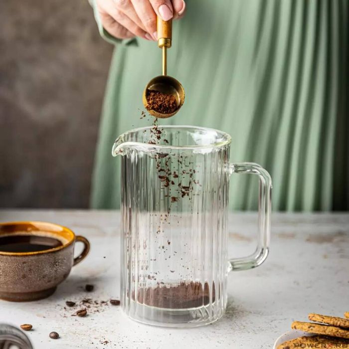 Infuzor cafea si ceai, cu piston, auriu, sticla, 0,60 L, Klausberg