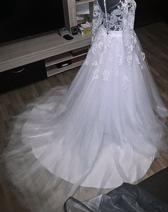 Rochie mireasa, maneca scurta M-38