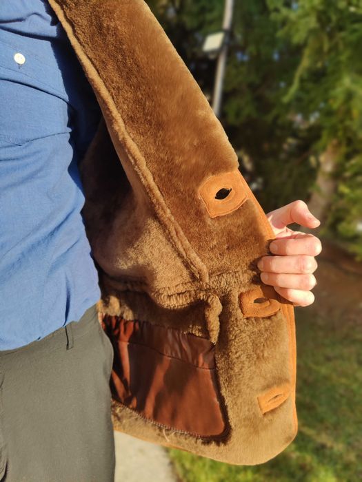 Cojoc barbat piele / blana naturala miel XL -52 NOU Maro Shearling