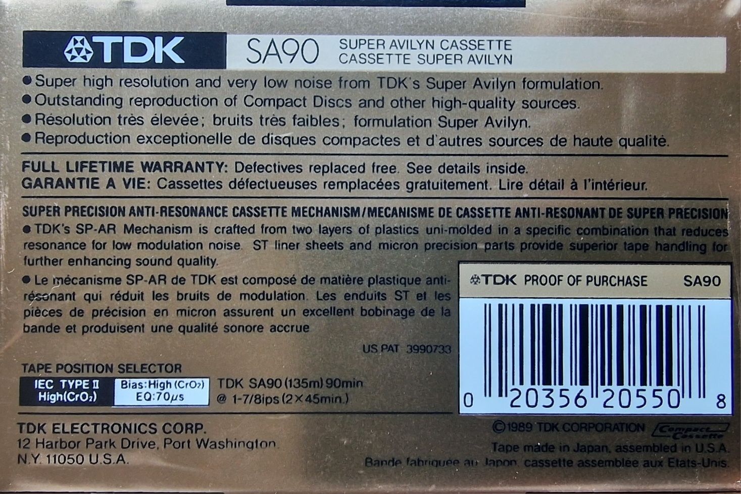 Casete audio sigilate TDK SA 90