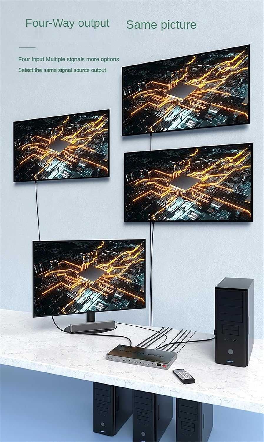 4K HDMI матрица 4x4-четири входа и четири изхода XYKJOBC