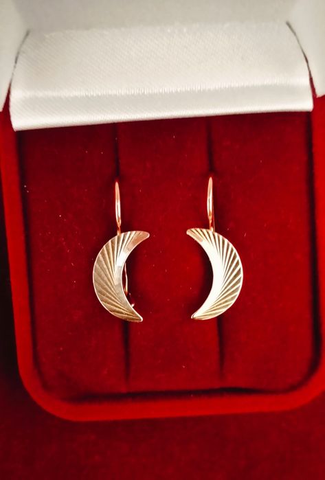 Золотые советские серьги Лунницы