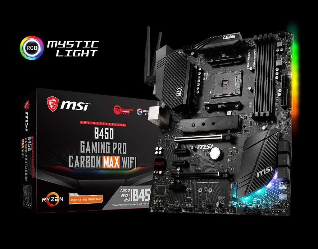 Дънна платка MSI B450 GAMING PRO CARBON MAX WiFi, сокет АМ4