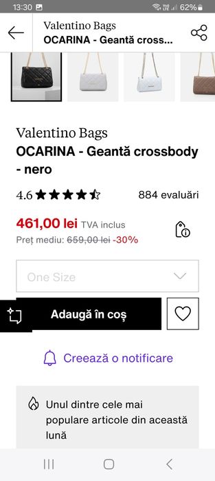 ¥ vand geanta de umăr valentino ocarina crossbody folosita doar adata