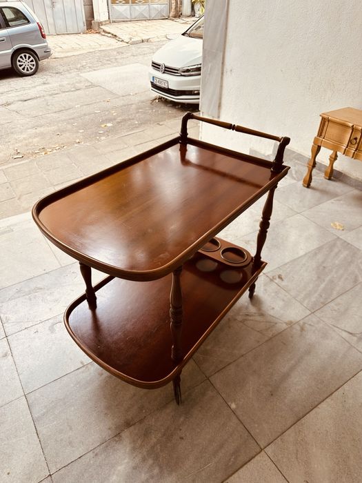 Италианска бар количка от масивно дърво,60-те години