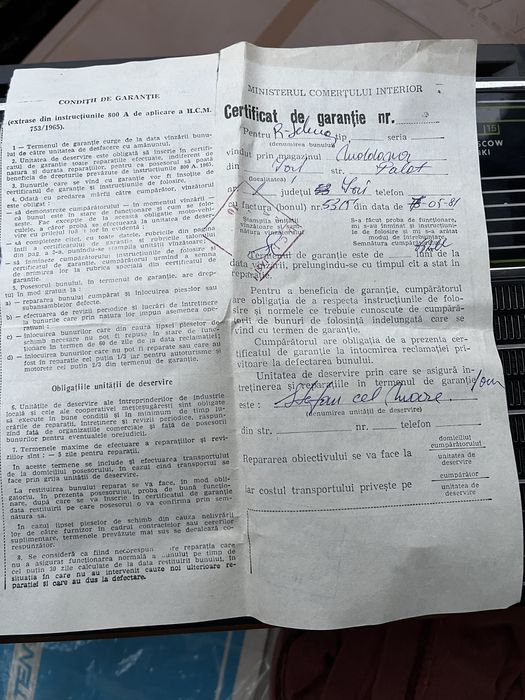 Selena radio URSS carte utilizare/schema, factura, certificat garantie