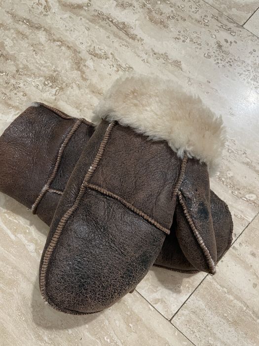 Manusi dama din lana si piele intoarsa