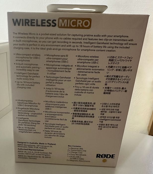 Безжичен микрофон Microphone Rode Wireless Micro Lightning White