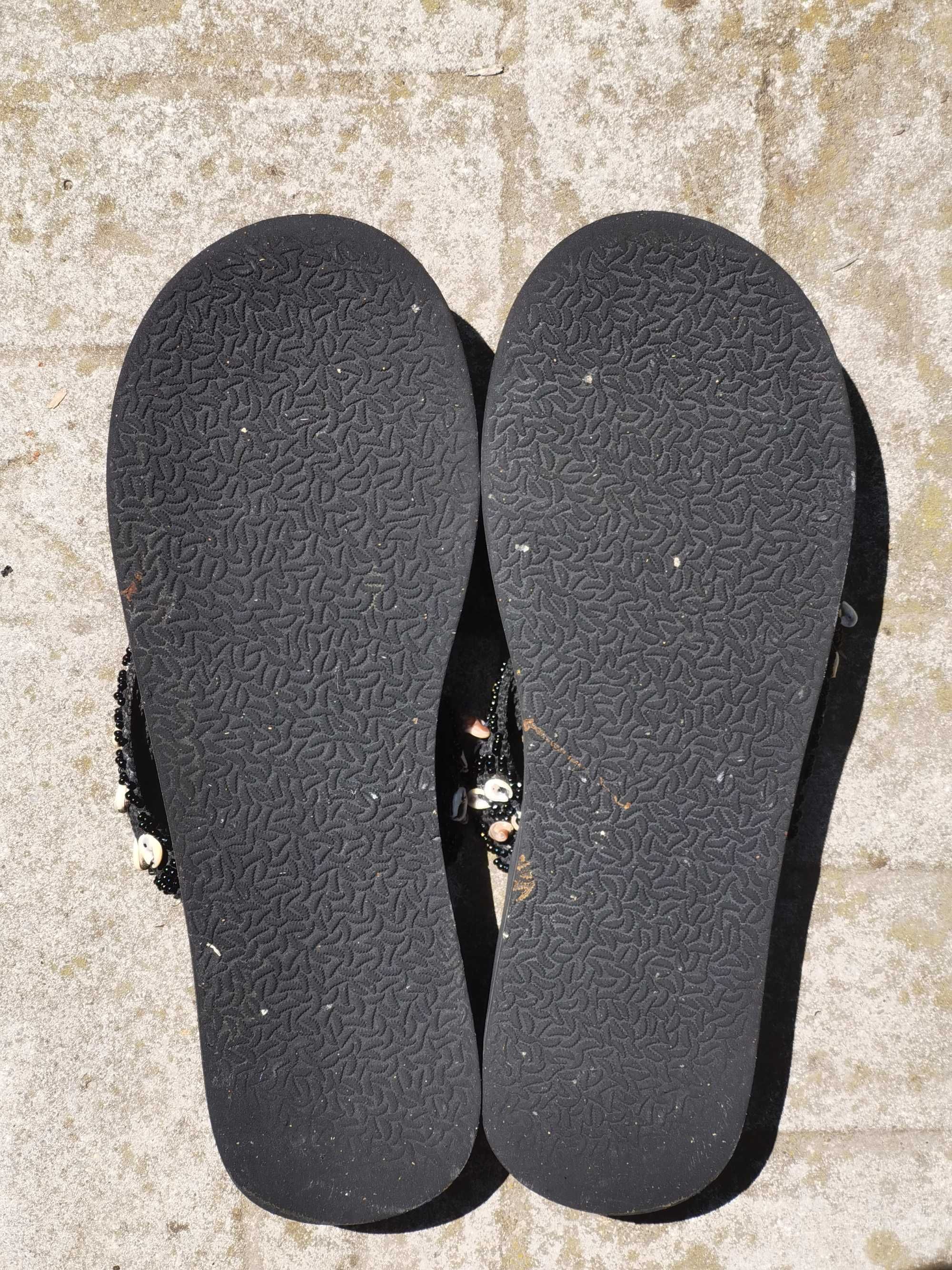 Slapi negri dama margele melcisori flip-flops femei papuci