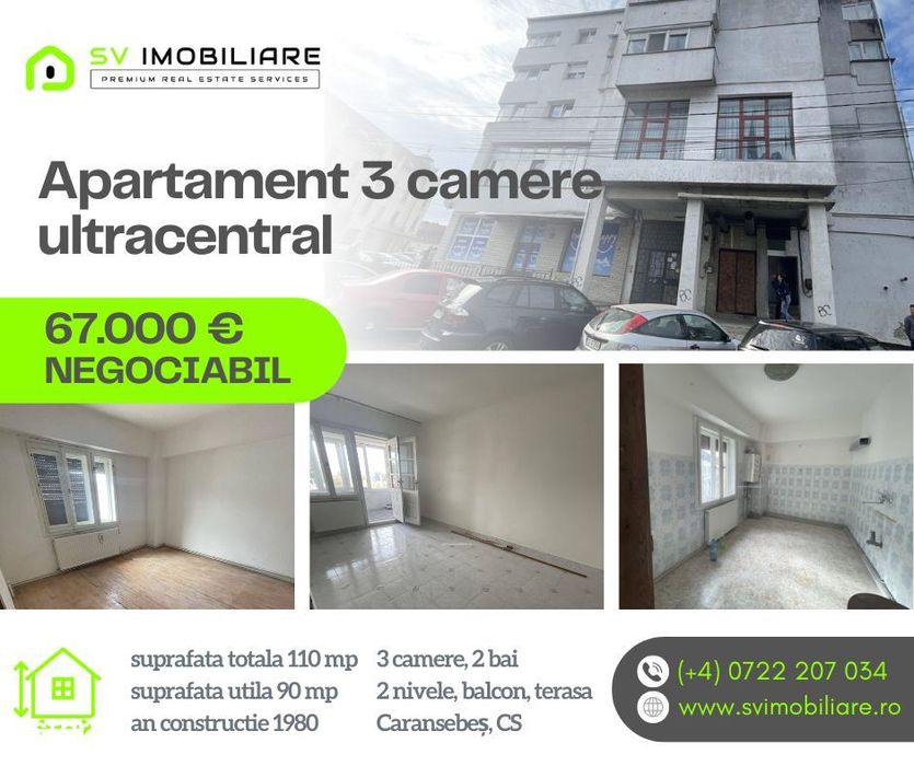 Apartament 3 Camere, Ultracentral, Str. Ardealului Caransebes