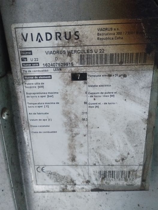 Cazan Viadrus 7 elemenți, puffer, boiler si stație dedurizare