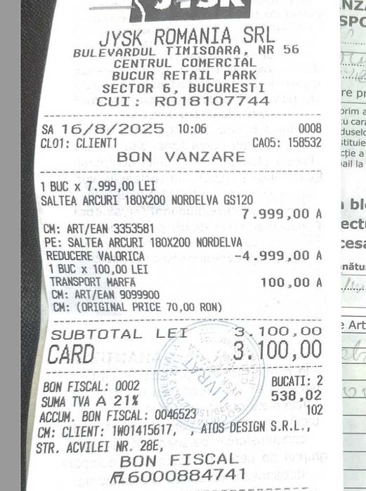 Saltea jysk GS120 NORDELVA 180x200, cadou topper Welpur Frya