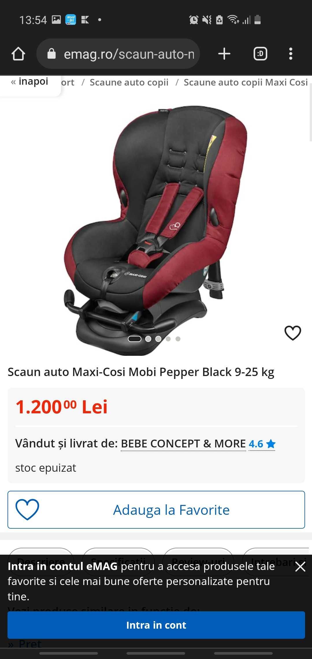 Scaun auto Maxi Cosi Mobi