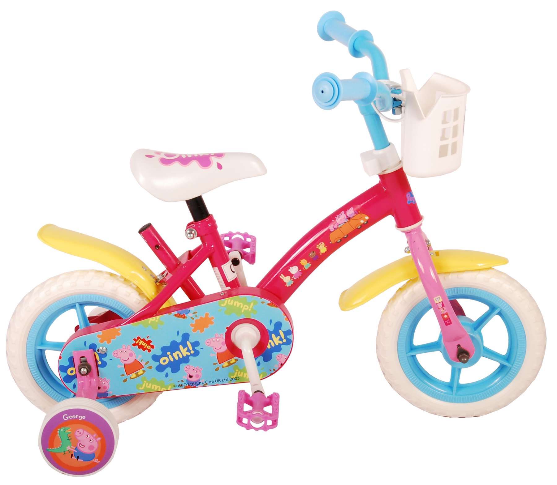 Bicicleta pentru fete Peppa Pig, 10 inch, culoare rosu/albastru, fara