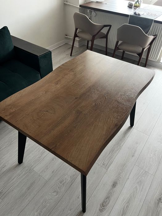 Masa extensibilă solidă, stejar natural, 120/180x80 cm