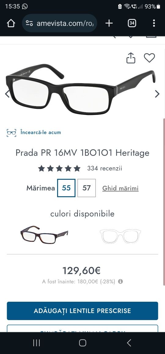 Rame ochelari Prada