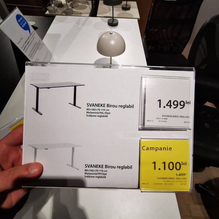 Birou reglabil electric 80x160 SVANEKE JYSK -50% Reducere