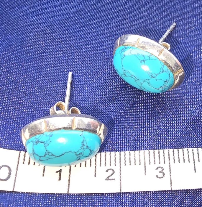 Cercei argint 925 cu howlit turcoaz