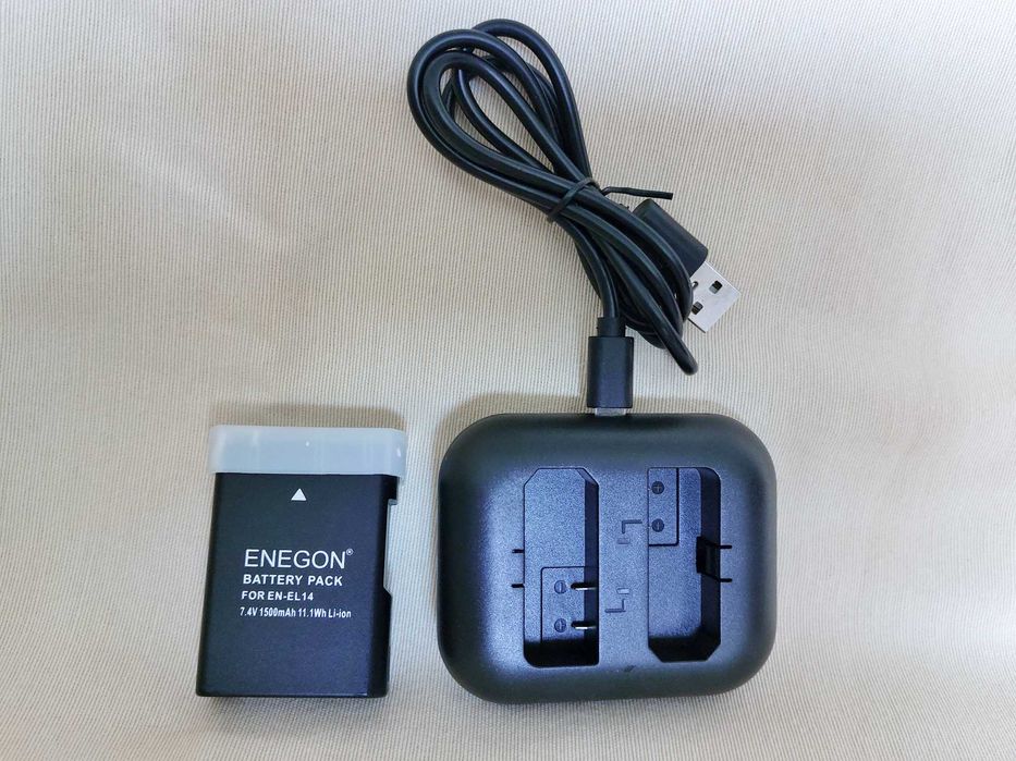 Батерия EN-EL14 + USB зарядно за две батерии