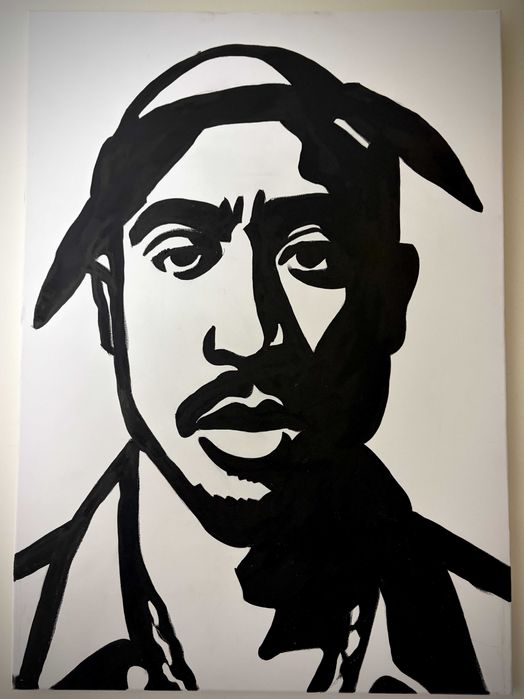 Tablou 2Pac pictat in acrilice pe panza 50x70
