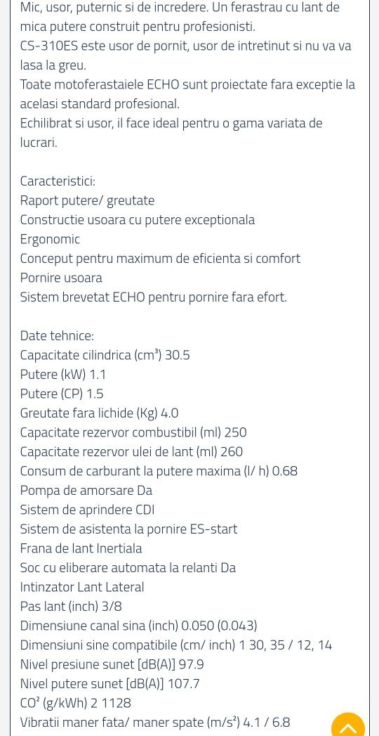 Drujba Echo CS 310 ES an 2023 nouă