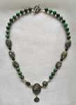 bijuterii set colier bratara cercei agate, serpentin si paua