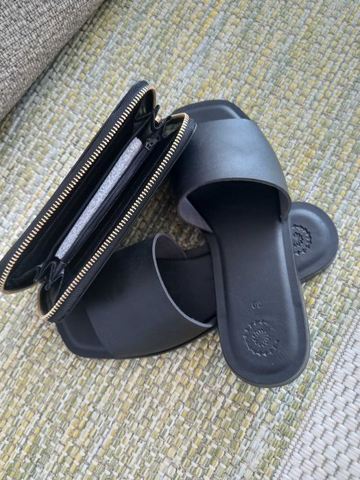 Slapi moderni negri +portofel nou cadou