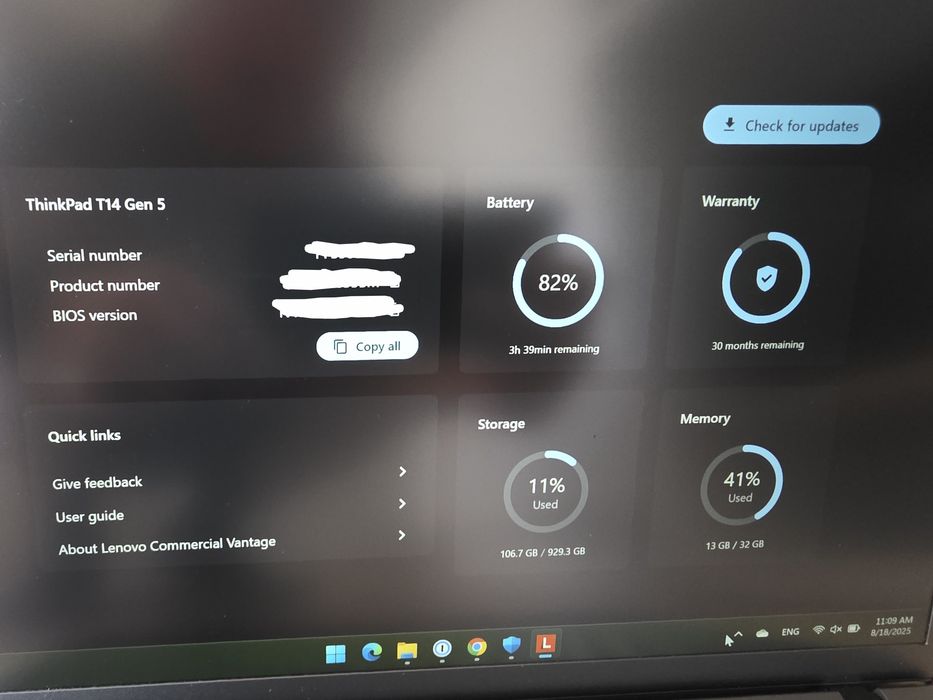 Lenovo Thinkpad T14 Gen 5 i7 32GB Ram 1024GB Nvme Win 11 Pro