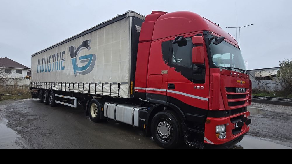 Cat tractor iveco si semiremorca sommer