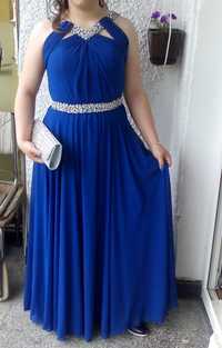 Кралско синя дълга рокля подходящ за повод или бал размер Л/ХЛ