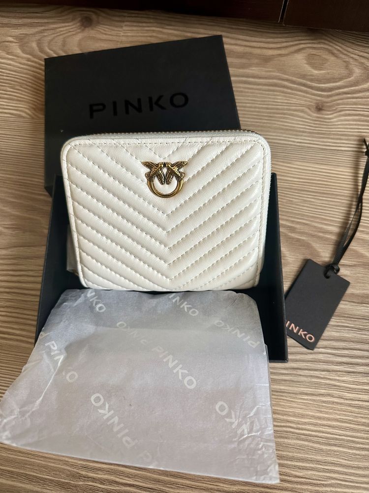 Чанта, колан и портмоне на Pinko в бял цвят модел MINI LOVE BAG ICON