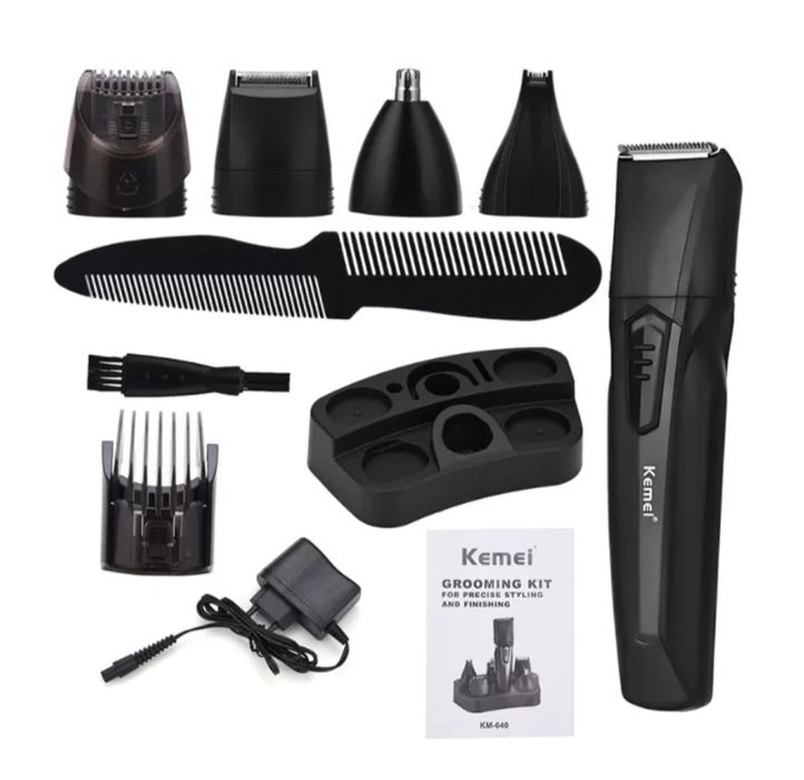 Безжична машинка за подстригване 8 в 1 Kemei KM-640, с аксесоари