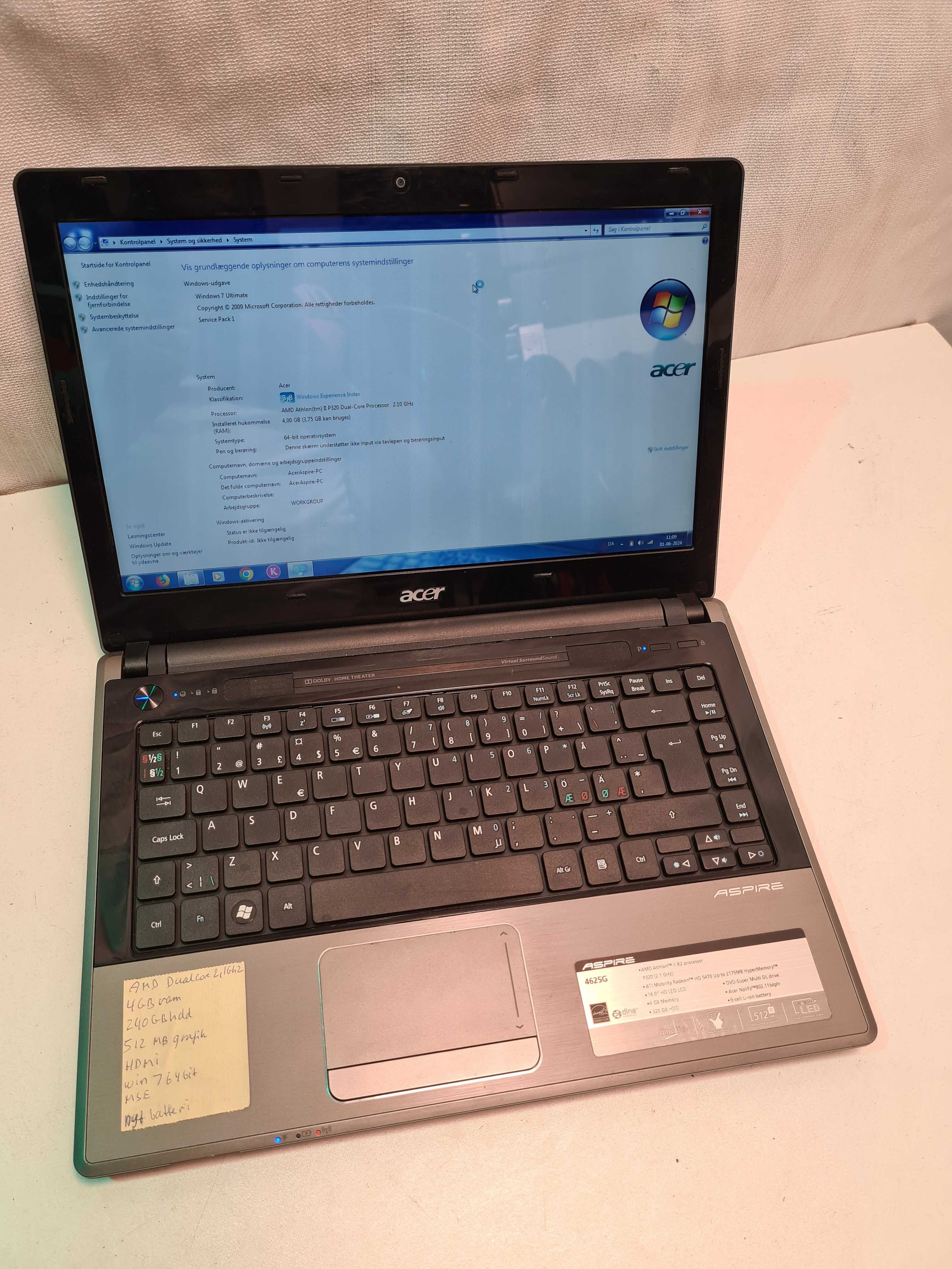 Laptop "14 LED Acer Aspire 4625 HDMI 4usb