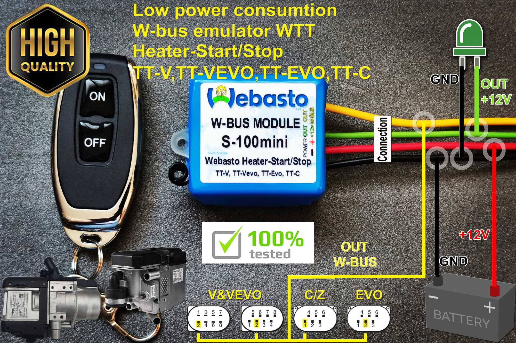 W-bus Вебасто emulator module controller