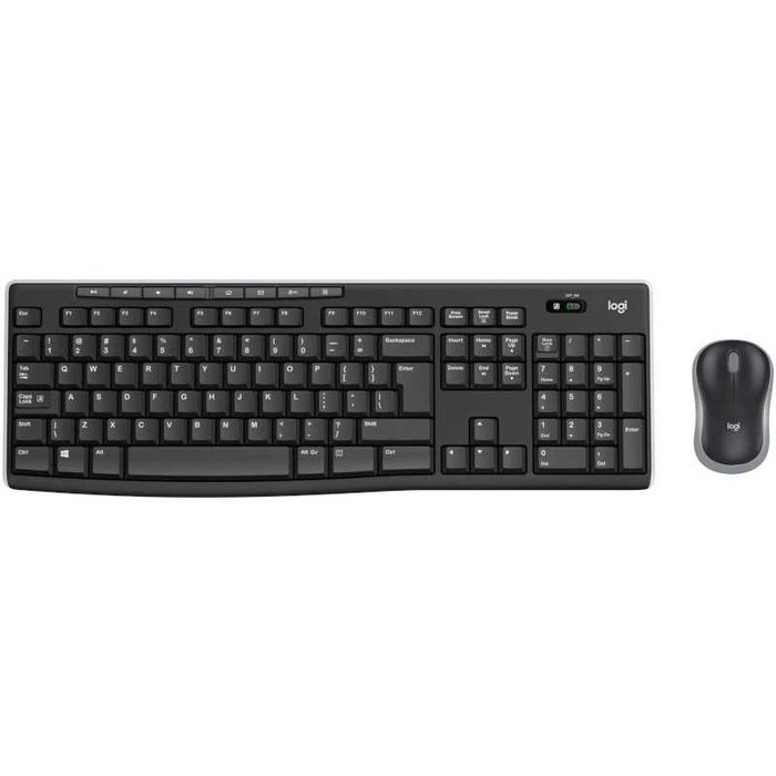 Kit Logitech Wireless Desktop MK270, USB 2.0, layout US INTL, Negru