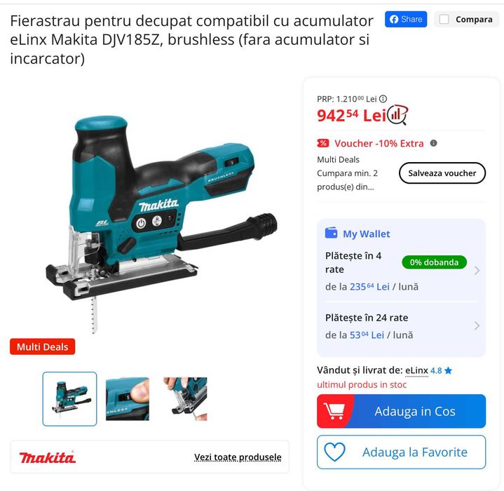 Fierastrau Pendular Makita DJV185Z brushless fara acumulator
