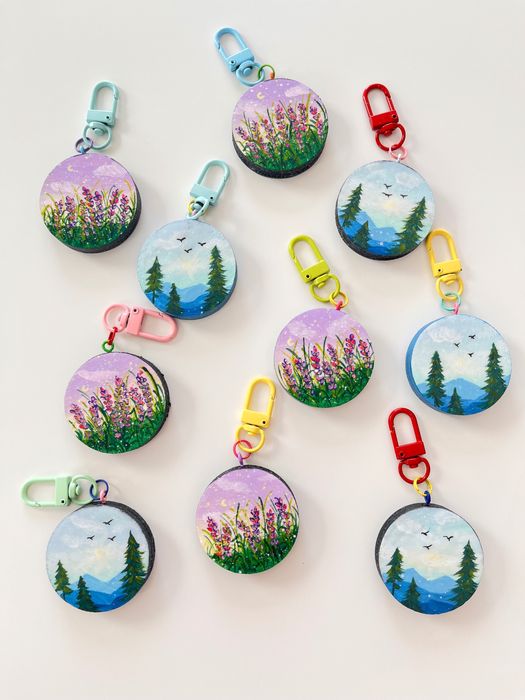 Brelocuri Handmade, lemn, pictate manual - 2 perechi ediție limitată