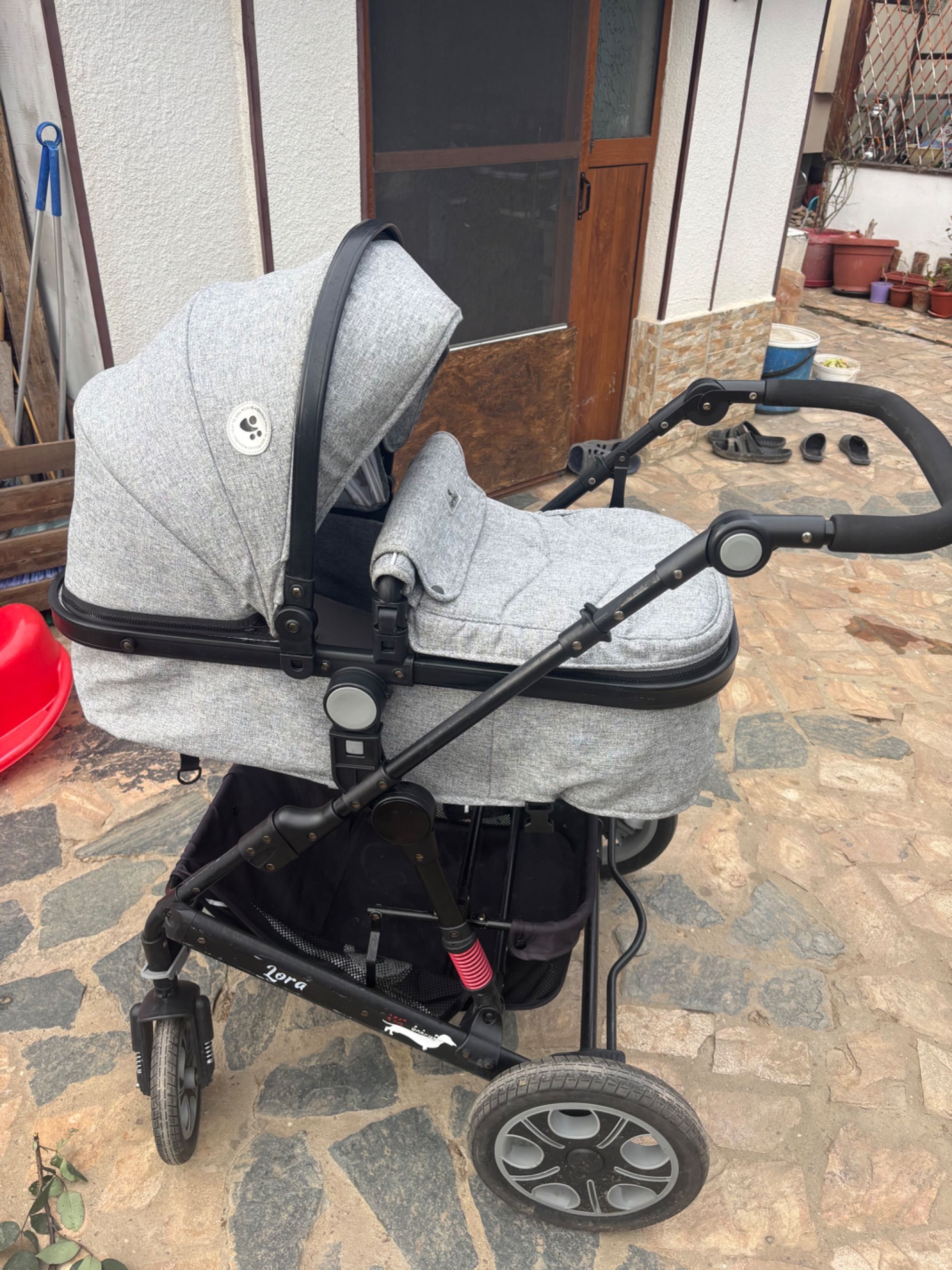 Детска количка Lorelli Lora Cool Grey Elephants