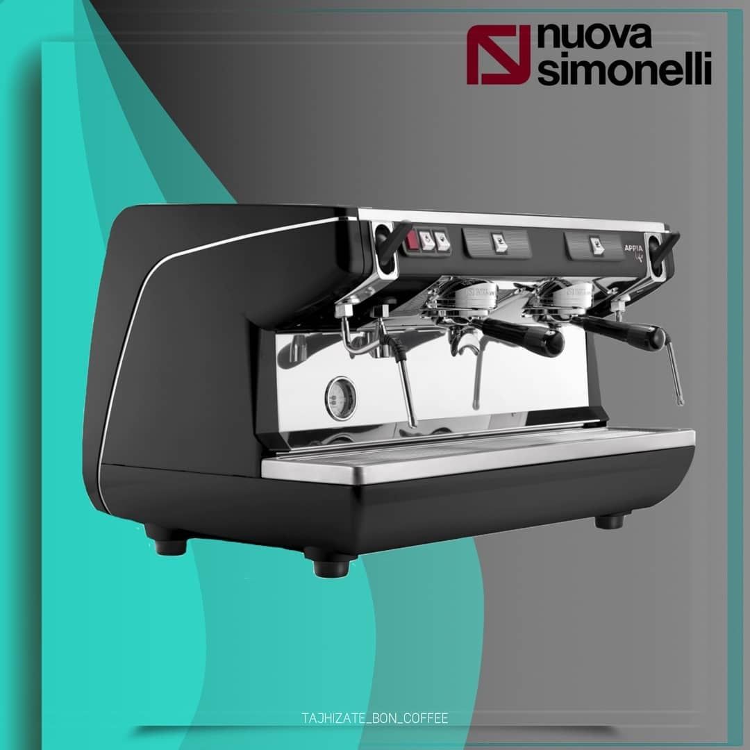 Кофемашина NUOVA SIMONELLI Appia LIFE 2gr S 220V black+high groups 11