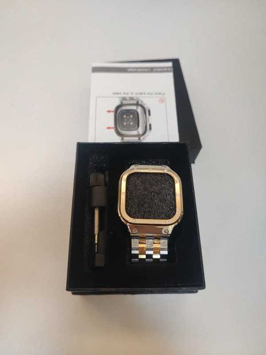 Carcasa si curea metal pentru Fitbit Sense 2, Versa 2 3 4