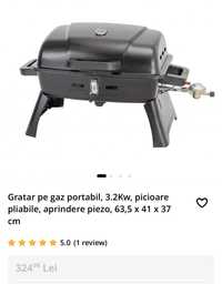 Gratar pe gaz portabil 3.2Kw picioare pliabile aprindere piezo